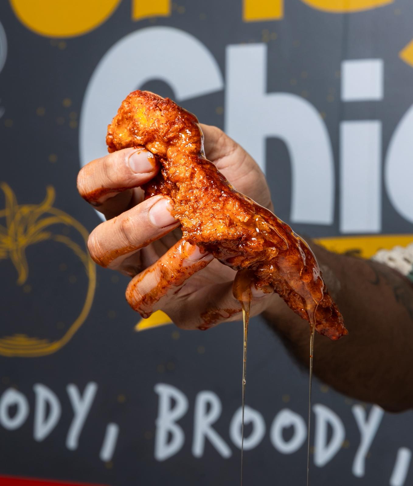 Hot honey Nashville chicken tender at Spicy Chick